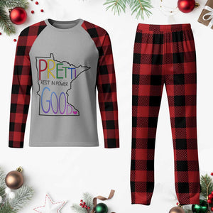 Pretti Good Minnesota Tribute Plaid Pajama Set Rest in Power Rainbow Memorial TS02 Buffalo Plaid Print Your Wear