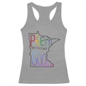 Pretti Good Minnesota Tribute Racerback Tank Top Rest in Power Rainbow Memorial TS02 Sport Gray Print Your Wear