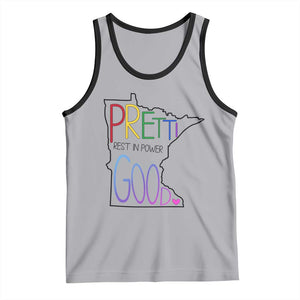 Pretti Good Minnesota Tribute Tank Top Rest in Power Rainbow Memorial TS02 Athletic Heather Black Print Your Wear