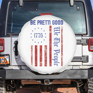 Be Pretti Good 1776 Flag Spare Tire Cover We The People Patriotic Protest TS02 No hole White Print Your Wear