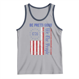 Be Pretti Good 1776 Flag Tank Top We The People Patriotic Protest TS02 Athletic Heather Navy Print Your Wear