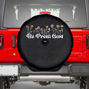 Be Pretti Good Flower Border Spare Tire Cover Honor Through Hope and Beauty TS02 Black Print Your Wear