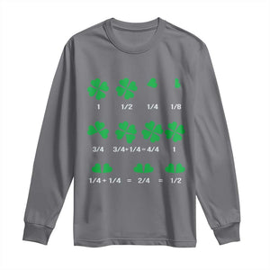 Funny Shamrock Fraction Long Sleeve Shirt St Patrick's Day Math Lover TS02 Charcoal Print Your Wear