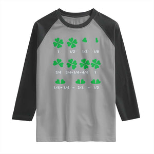 Funny Shamrock Fraction Raglan Shirt St Patrick's Day Math Lover TS02 Sport Gray Black Print Your Wear