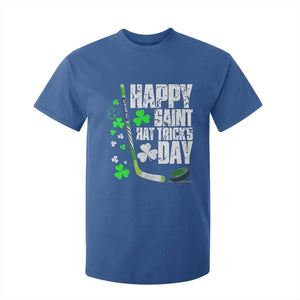 St. Patrick's Day Ice Hockey T Shirt For Kid Happy Saint Hat Trick's Lucky Shamrocks TS02 Royal Blue Print Your Wear