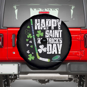 St. Patrick's Day Ice Hockey Spare Tire Cover Happy Saint Hat Trick's Lucky Shamrocks TS02 Black Print Your Wear