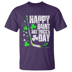 St. Patrick's Day Ice Hockey T Shirt Happy Saint Hat Trick's Lucky Shamrocks TS02 Purple Print Your Wear