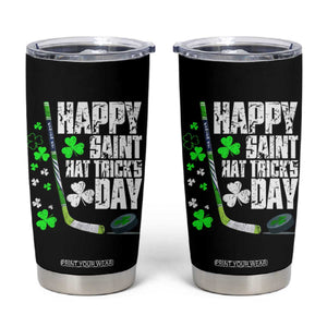 St. Patrick's Day Ice Hockey Tumbler Cup Happy Saint Hat Trick's Lucky Shamrocks TS02 Black Print Your Wear