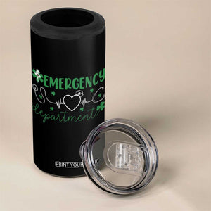 Funny St Patricks Day ER Nurse 4 in 1 Can Cooler Tumbler Emergency Department Lucky Shamrocks TS02 Print Your Wear