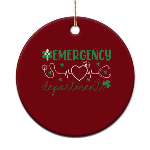 Funny St Patricks Day ER Nurse Ceramic Ornament Emergency Department Lucky Shamrocks TS02 1pc Red Print Your Wear