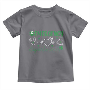 Funny St Patricks Day ER Nurse Toddler T Shirt Emergency Department Lucky Shamrocks TS02 Charcoal Print Your Wear