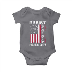 Resist Hands Off Baby Onesie Vintage American Betsy Ross Flag We The People TS02 Charcoal Print Your Wear