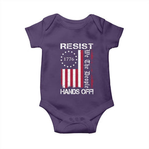 Resist Hands Off Baby Onesie Vintage American Betsy Ross Flag We The People TS02 Purple Print Your Wear