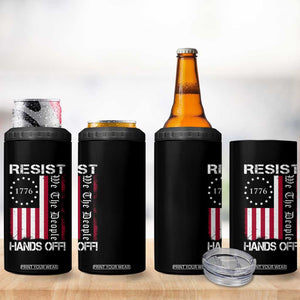 Resist Hands Off 4 in 1 Can Cooler Tumbler Vintage American Betsy Ross Flag We The People TS02 Print Your Wear