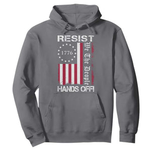 Resist Hands Off Hoodie Vintage American Betsy Ross Flag We The People TS02 Charcoal Print Your Wear