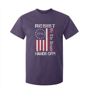 Resist Hands Off T Shirt For Kid Vintage American Betsy Ross Flag We The People TS02 Purple Print Your Wear