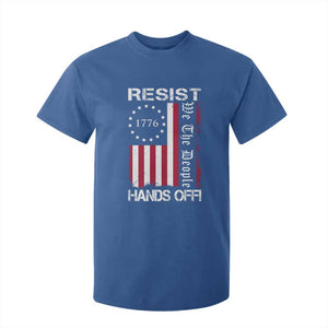 Resist Hands Off T Shirt For Kid Vintage American Betsy Ross Flag We The People TS02 Royal Blue Print Your Wear