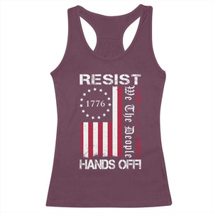 Resist Hands Off Racerback Tank Top Vintage American Betsy Ross Flag We The People TS02 Maroon Print Your Wear