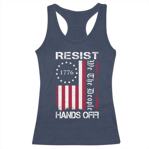 Resist Hands Off Racerback Tank Top Vintage American Betsy Ross Flag We The People TS02 Navy Print Your Wear