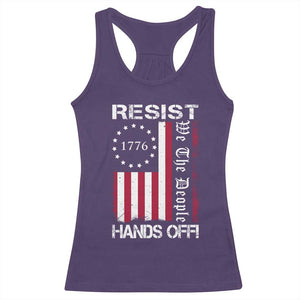 Resist Hands Off Racerback Tank Top Vintage American Betsy Ross Flag We The People TS02 Purple Print Your Wear
