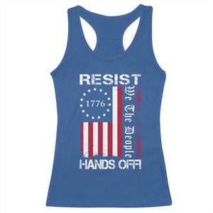 Resist Hands Off Racerback Tank Top Vintage American Betsy Ross Flag We The People TS02 Royal Blue Print Your Wear