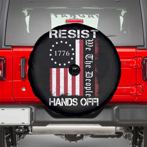 Resist Hands Off Spare Tire Cover Vintage American Betsy Ross Flag We The People TS02 Black Print Your Wear