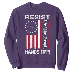Resist Hands Off Sweatshirt Vintage American Betsy Ross Flag We The People TS02 Purple Print Your Wear