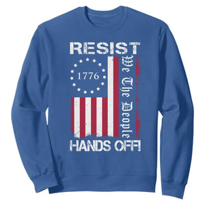 Resist Hands Off Sweatshirt Vintage American Betsy Ross Flag We The People TS02 Royal Blue Print Your Wear