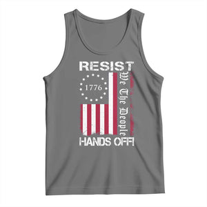 Resist Hands Off Tank Top Vintage American Betsy Ross Flag We The People TS02 Black Heather Print Your Wear