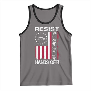 Resist Hands Off Tank Top Vintage American Betsy Ross Flag We The People TS02 Deep Heather Black Print Your Wear
