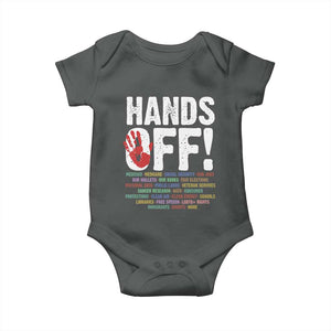 Resist Hands Off Baby Onesie Protect USA American We The People TS02 Dark Heather Print Your Wear