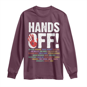 Resist Hands Off Long Sleeve Shirt Protect USA American We The People TS02 Maroon Print Your Wear