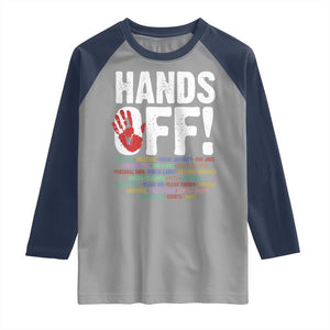 Resist Hands Off Raglan Shirt Protect USA American We The People TS02 Sport Gray Navy Print Your Wear