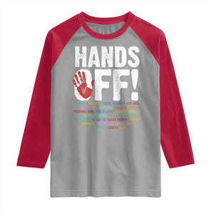 Resist Hands Off Raglan Shirt Protect USA American We The People TS02 Sport Gray Red Print Your Wear
