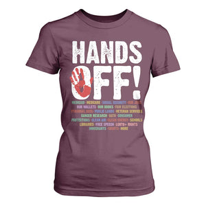 Resist Hands Off T Shirt For Women Protect USA American We The People TS02 Maroon Print Your Wear