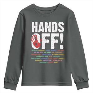 Resist Hands Off Youth Sweatshirt Protect USA American We The People TS02 Dark Heather Print Your Wear