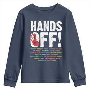 Resist Hands Off Youth Sweatshirt Protect USA American We The People TS02 Navy Print Your Wear