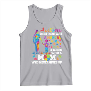 Autism Mom Tank Top Who Never Gives Up Family Support Autistic TS02 Athletic Heather Print Your Wear