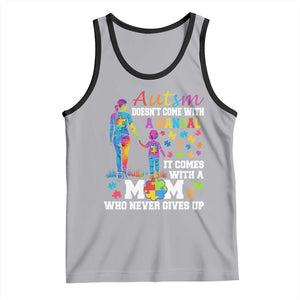 Autism Mom Tank Top Who Never Gives Up Family Support Autistic TS02 Athletic Heather Black Print Your Wear