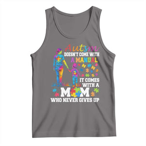 Autism Mom Tank Top Who Never Gives Up Family Support Autistic TS02 Deep Heather Print Your Wear