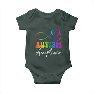 Autism Acceptance Baby Onesie Advocate Educate Accomodate Include Rainbow Infinity Symbol TS02 Print Your Wear