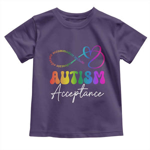 Autism Acceptance Toddler T Shirt Advocate Educate Accomodate Include Rainbow Infinity Symbol TS02 Purple Print Your Wear