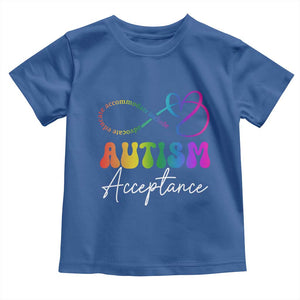 Autism Acceptance Toddler T Shirt Advocate Educate Accomodate Include Rainbow Infinity Symbol TS02 Royal Blue Print Your Wear