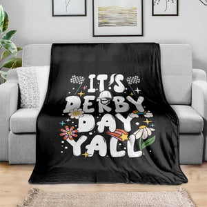 It's Derby Day Y'All Throw Blanket Retro Groovy KY Horse Racing TS02 Print Your Wear
