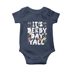 It's Derby Day Y'All Baby Onesie Retro Groovy KY Horse Racing TS02 Navy Print Your Wear