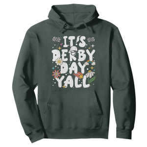 It's Derby Day Y'All Hoodie Retro Groovy KY Horse Racing TS02 Dark Forest Green Print Your Wear