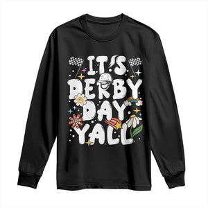 It's Derby Day Y'All Long Sleeve Shirt Retro Groovy KY Horse Racing TS02 Black Print Your Wear