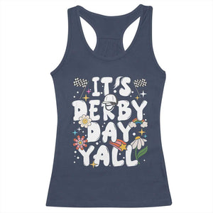 It's Derby Day Y'All Racerback Tank Top Retro Groovy KY Horse Racing TS02 Navy Print Your Wear