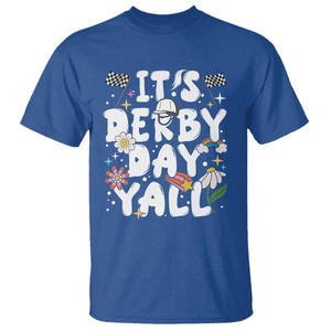 It's Derby Day Y'All T Shirt Retro Groovy KY Horse Racing TS02 Royal Blue Print Your Wear