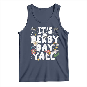It's Derby Day Y'All Tank Top Retro Groovy KY Horse Racing TS02 Navy Print Your Wear